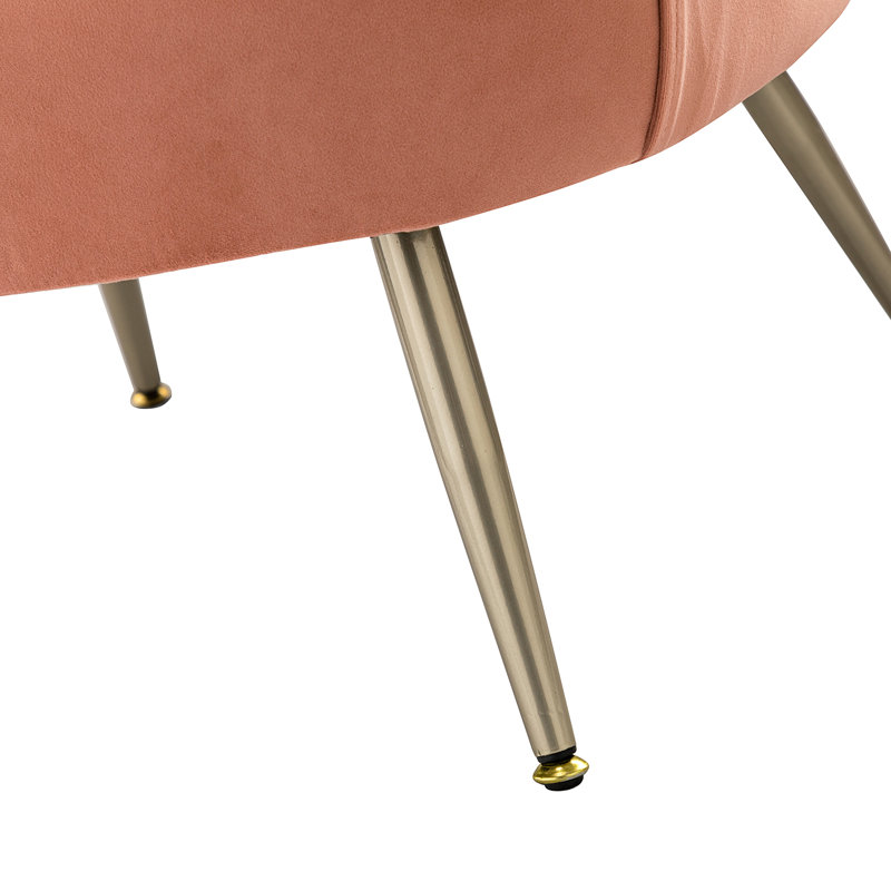 Fauteuil demi-tonneau Dian, Velours rose