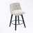 Set of 2 Swivel Linen Upholstered Bar Stools with Tufted Backrest-415985423