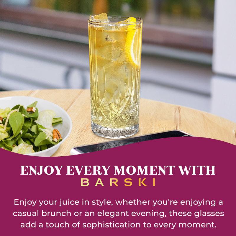 Highball Glass - Drinking Glasses - Set of 2 -  Bar Glassware, 12 oz, Made in Europe - Set of 2