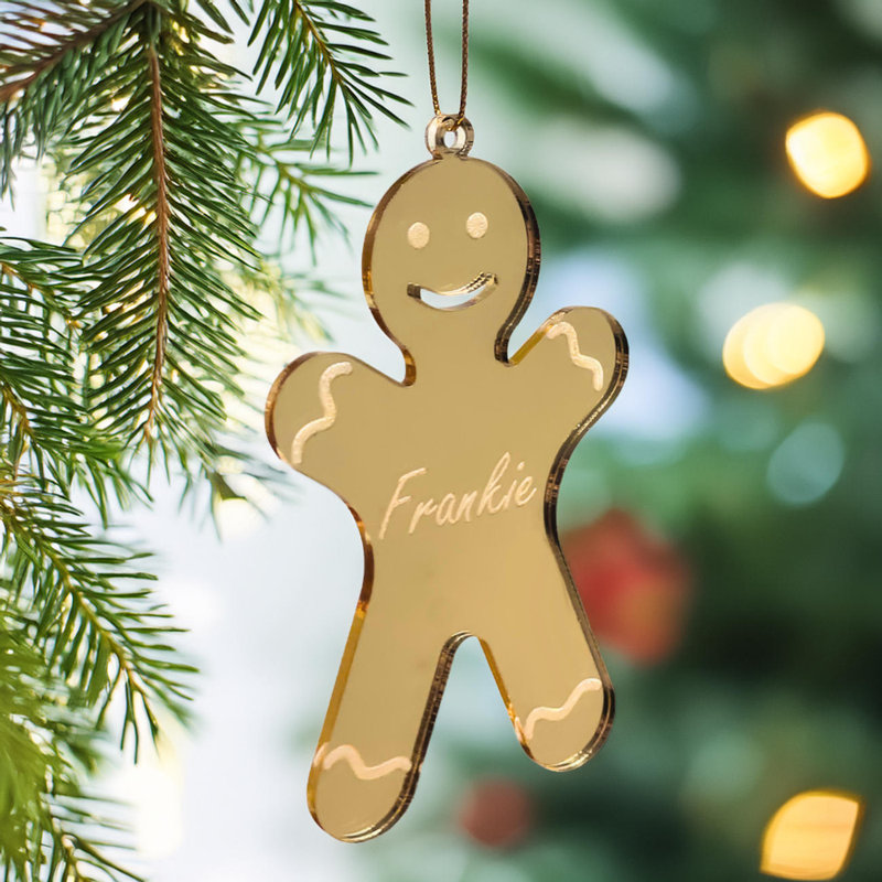10cm Solid Colour Acrylic Gingerbread Bauble, Yes