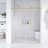 56 In. -60 In. W × 76  In. H Frameless Shower Door With 1/4"Clear  Tempered Glass In Brushed Gold  |  Explosion Proof Film |   Stainless Steel Handle-121159284