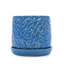 2 pots à fleurs modernes en céramique de 7 po de couleur bleu marine antique, résistants aux intempéries, pour 2 plantes bleues-1133833323