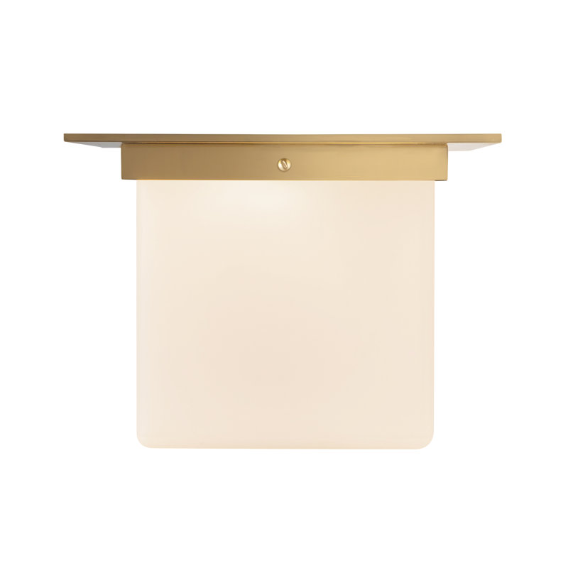 Mineral 11-in Brass Flush Mount, Opal Glass, Brass