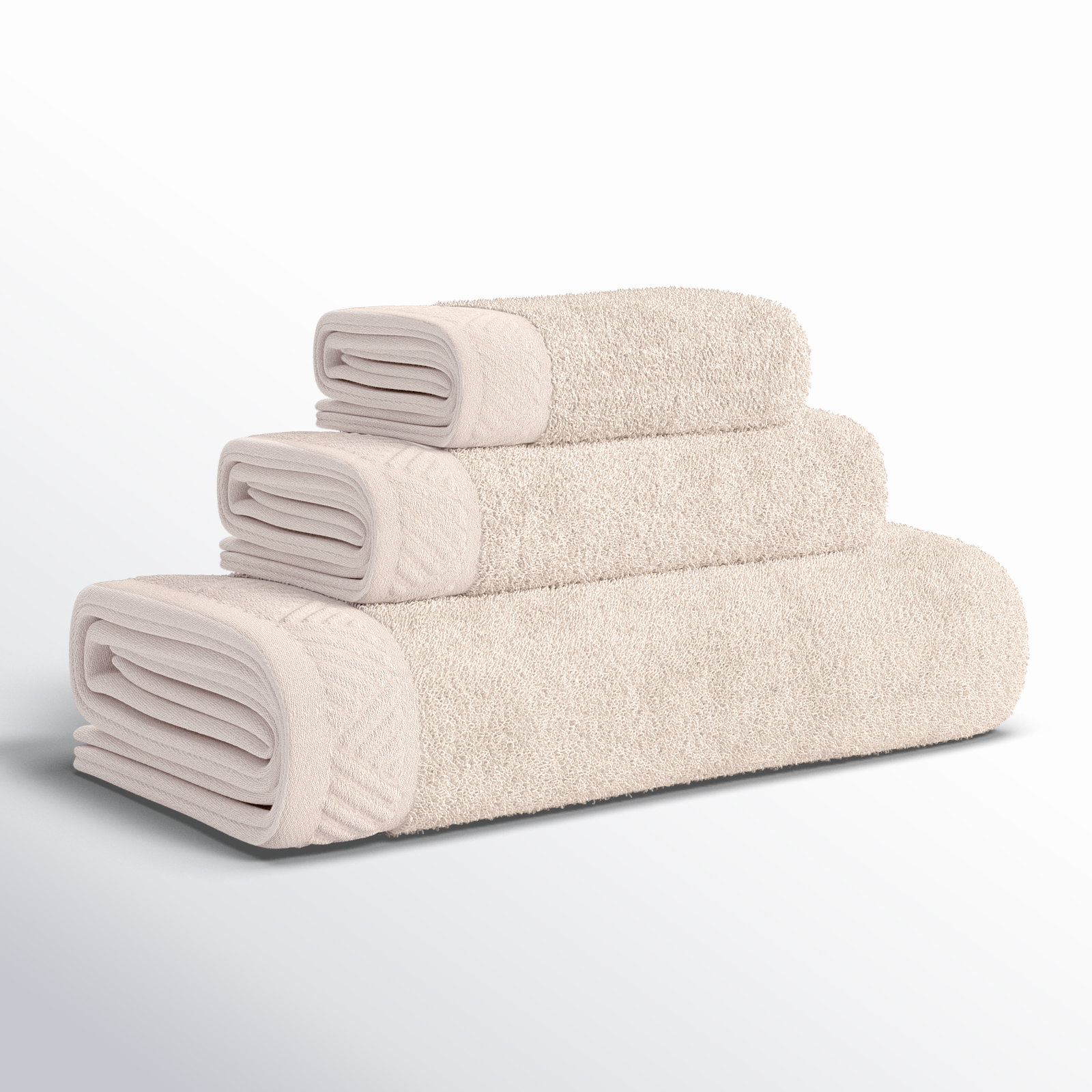 Olender 3-Piece Egyptian Cotton Towel Set, Ivory