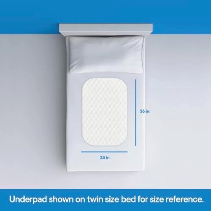 Coussin de lit ultra doux 4 couches lavable et réutilisable pour l'incontinence - 24 po x 36 po