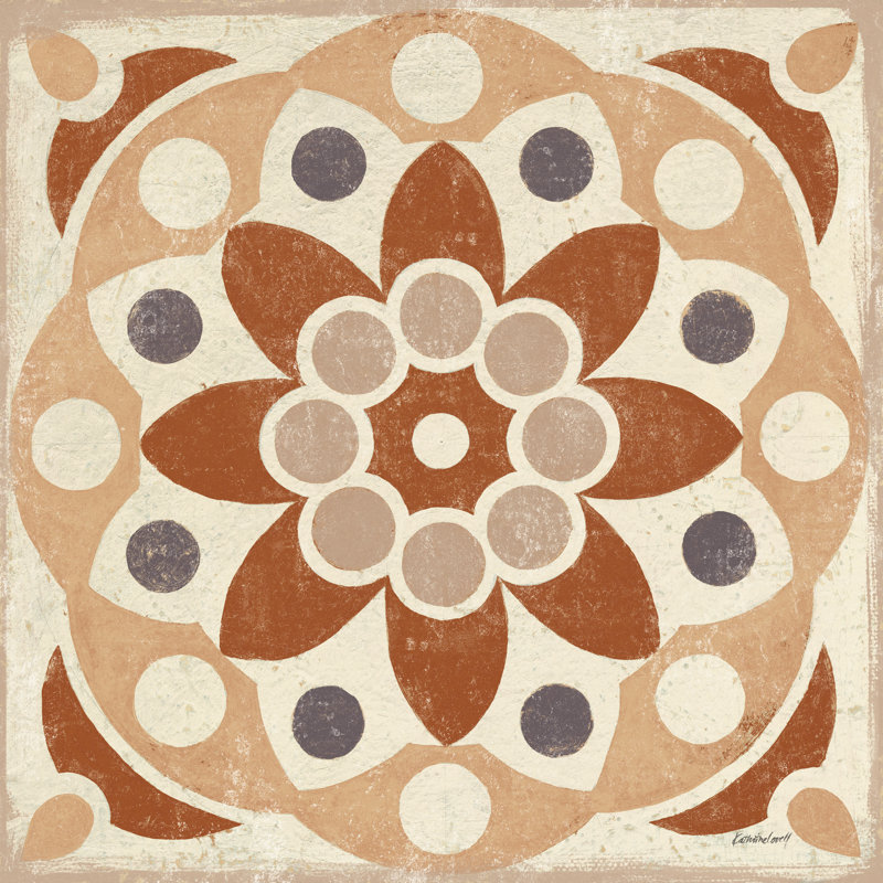 Terracotta Tile II by Kathrine Lovell - Wrapped Canvas Painting, 51cm H x 51cm W