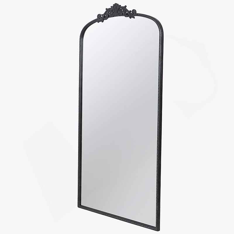 Full Length Arched Wall Mirror with Metal Frame