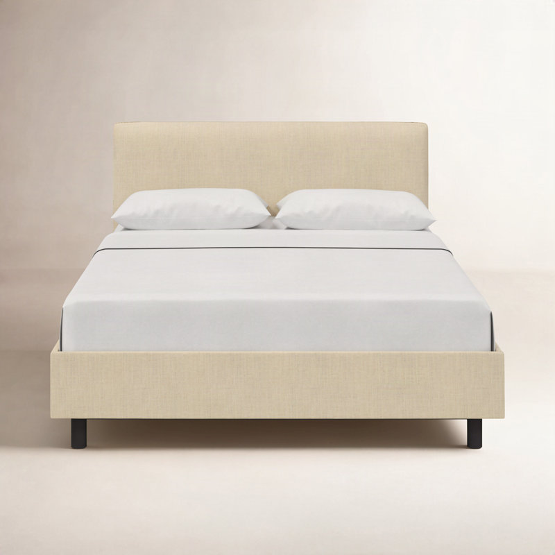Pyburn Upholstered Platform Bed, Queen, Classic Linen Linen