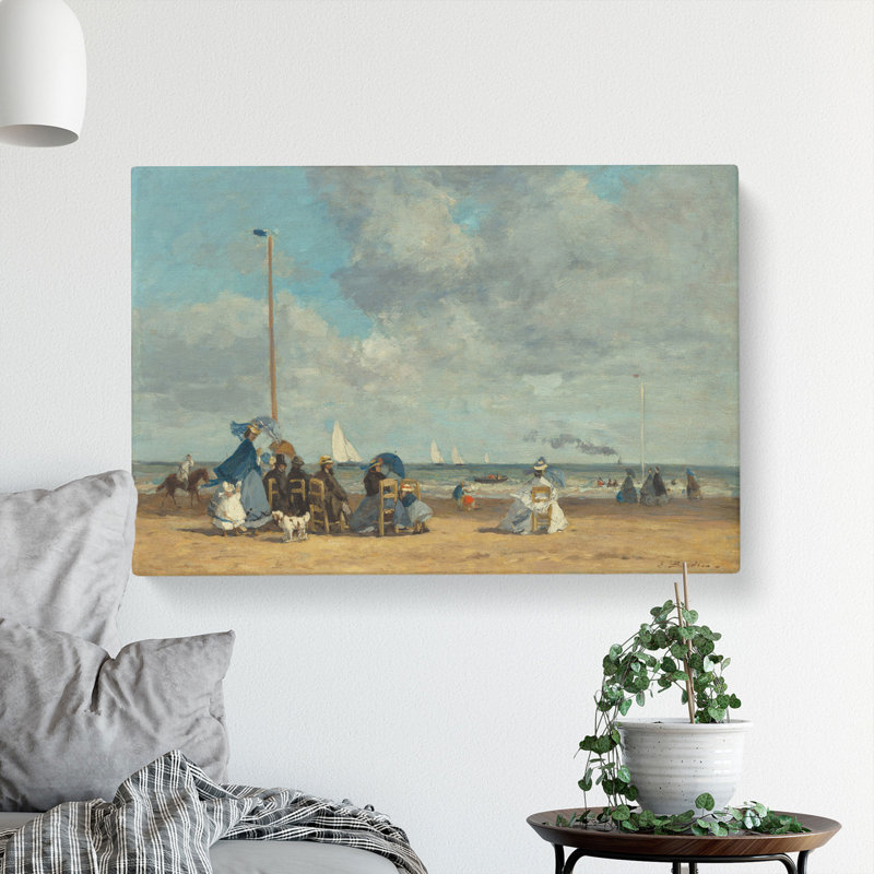 Beach At Trouville Vol.1 by Eugene Boudin - Wrapped Canvas Painting, 40cm H x 60cm W x 3cm D
