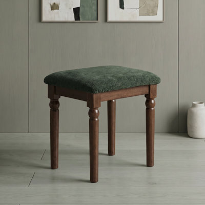 15.75''W Traditional Solid Beech Makeup Stool with Turned Legs