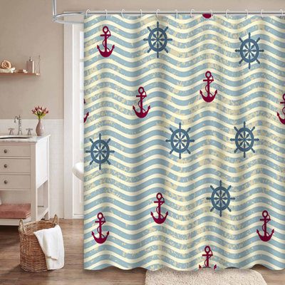 Rideau de douche imperméable à l'eau avec 12 crochets