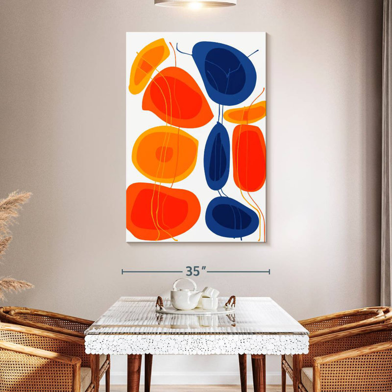 Avery Orange Blue Shapes Abstract, 51" H x 34" W