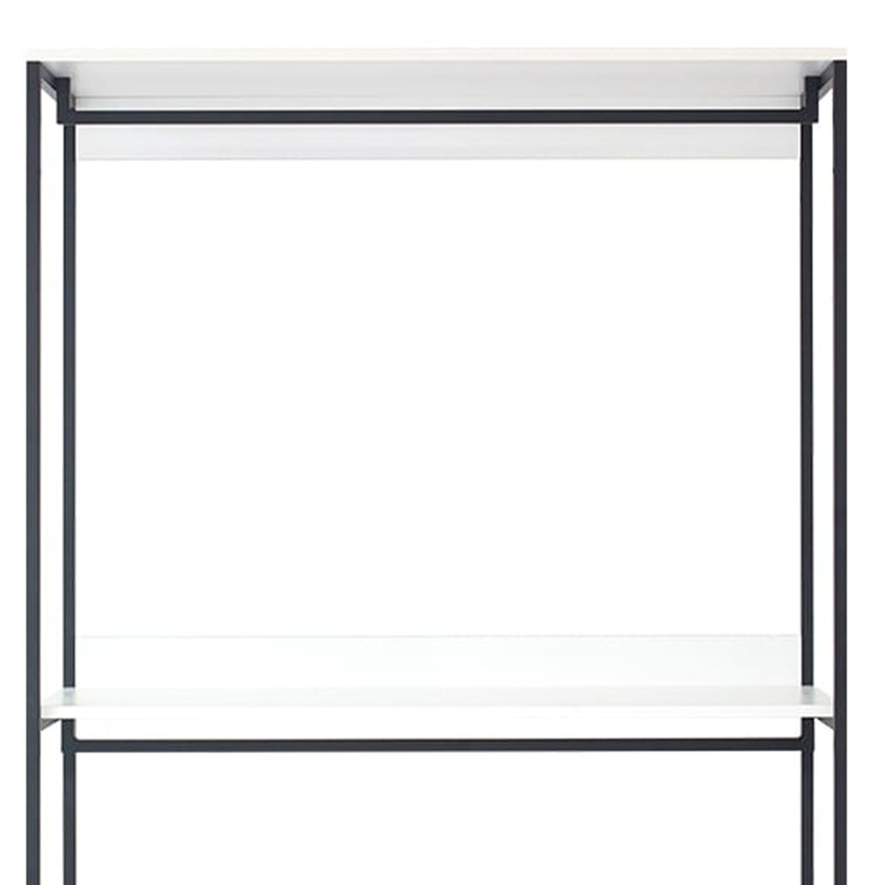 Cox 77.7" Black Metal and White Board Modular Closet System