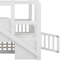 Lit superposé avec escalier de rangement et garde-corps, structure de lit superposé au sol en bois avec support de lattes robustes-1153774319