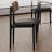 Sintered stone with solid wood dining table set-110399704