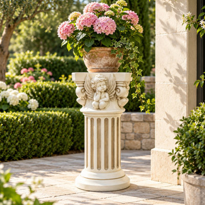Support vintage en forme d'ange pour plantes et sculptures