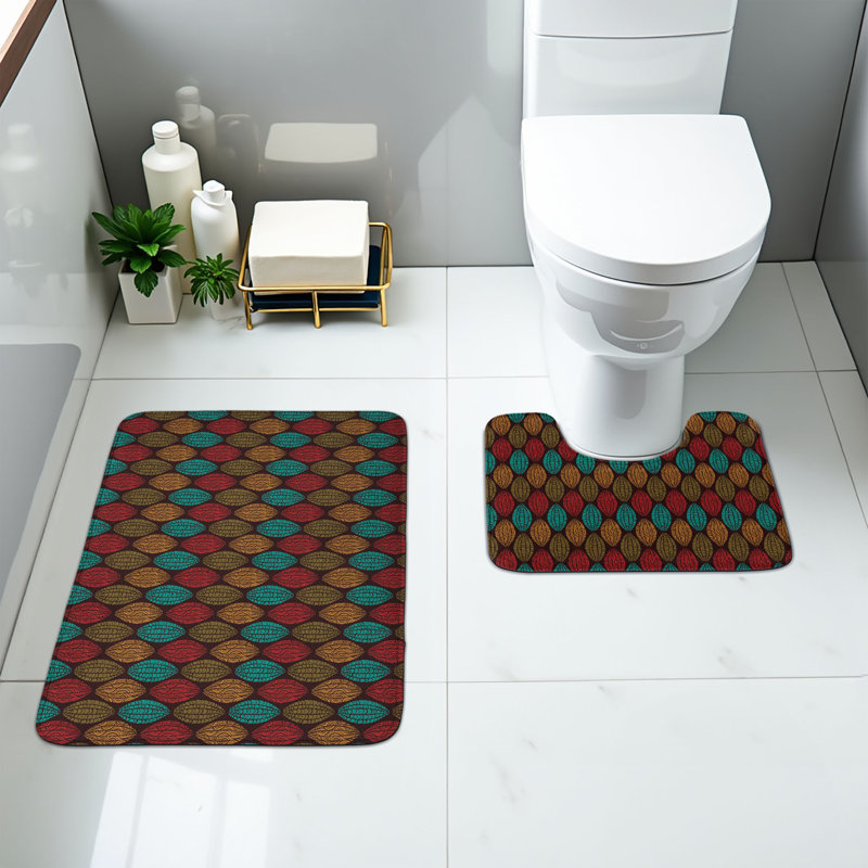  Multicolore tapis de salle de bain Earth Tones