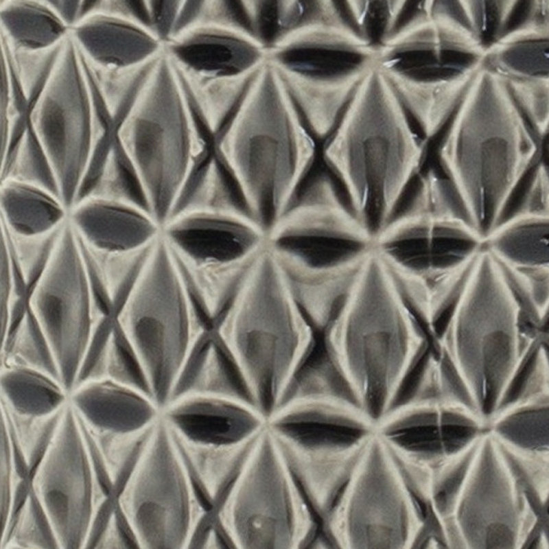 Gray Geometric Cylinder Terracotta Table Vase, 7.5" H x 6.25" W x 6.25" D