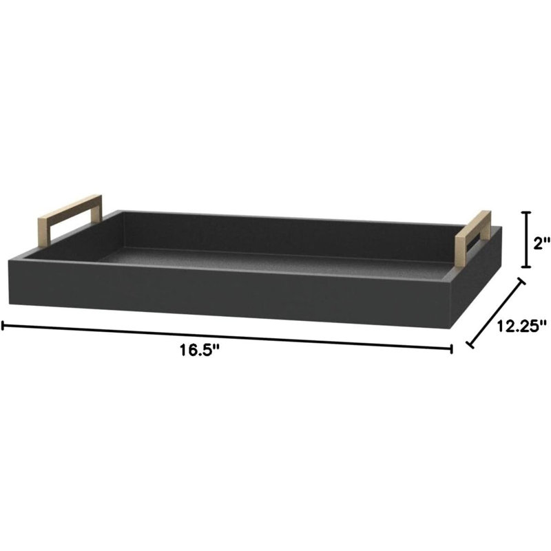 Decorative  Table Ottoman  Breakfast, Drinks, Liquor Serving Platter From Farmhouse To Modern  Matte Finish  Champagne  Handles