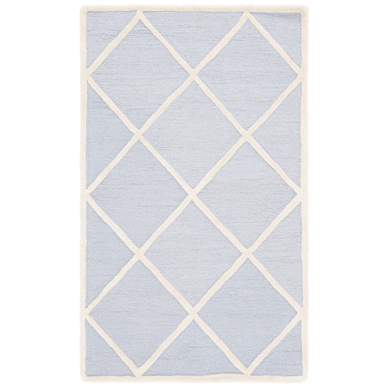 Sanyla Hand Tufted Wool Geometric Rug, Rectangle 3' x 5'