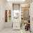 White Closet Drawer With Light Mirror And Stool