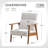 Upholstered Solid Wood Armchair with Ottoman-777874606