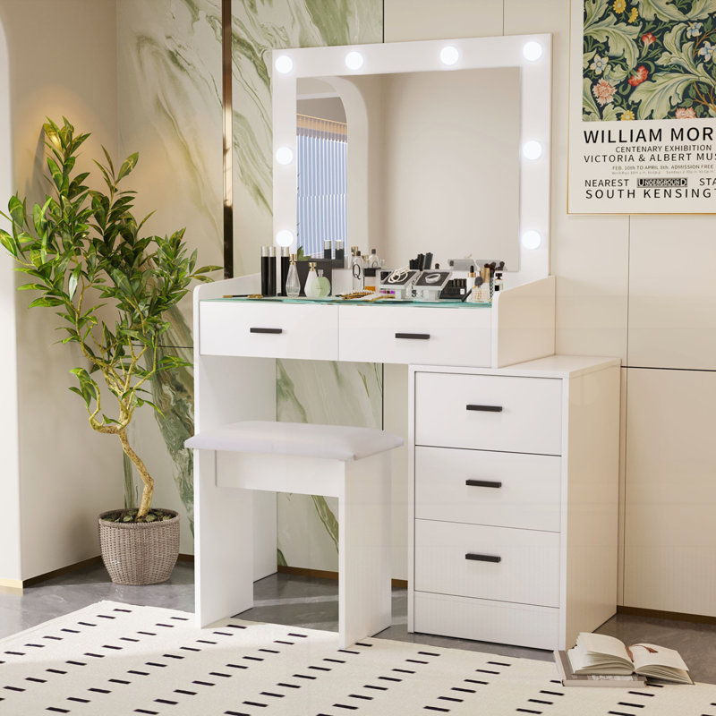 Coiffeuse réglable avec 5 tiroirs
