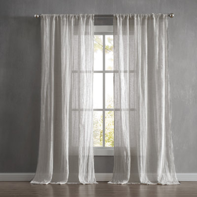 Solid Semi-Sheer Curtain Panels