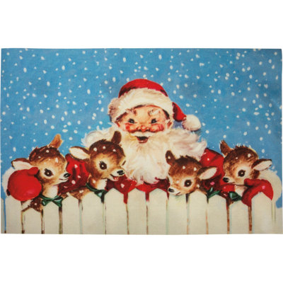 Tapis d'entrée et de Noël pour père Noël et renne - 34 po x 20 po