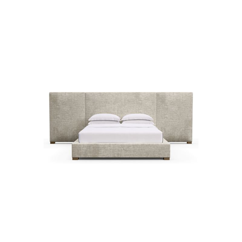 Prospect Upholstered Bed, Weathered, Box Weave Linen Black Jack, Full