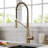 KRAUS Oletto Commercial Style Single Handle Pull Down Kitchen Faucet with QuickDock Top Mount Installation Assembly-1707868650