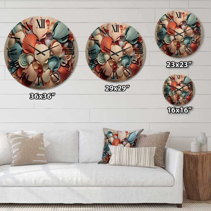 Horloge murale en bois massif Mathura, Grand
