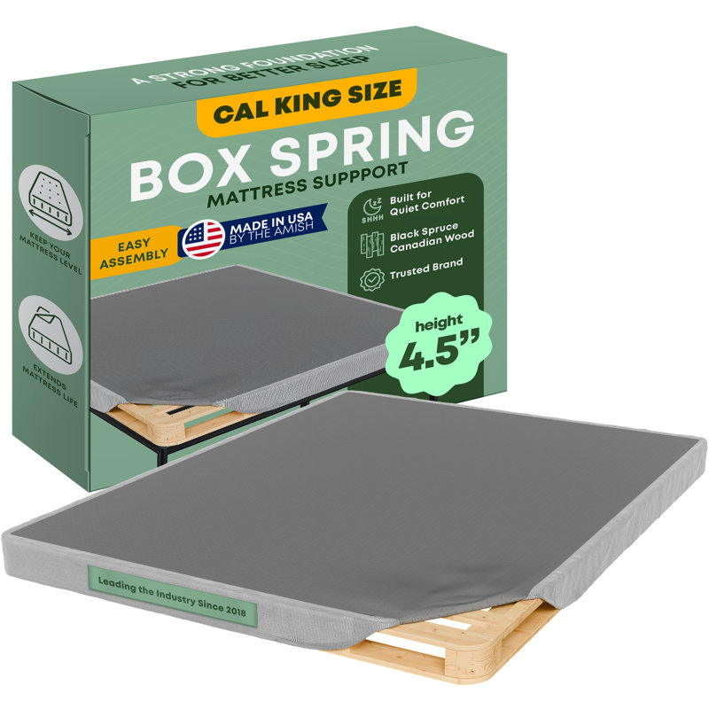 Sommier / base en bois pour support de matelas, facile à assembler, Très grand californien, Profil bas (4,5 po)