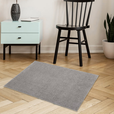 Solid Machine Washable Rug Non-Slip Modern Area Rugs Traditional Rubber Backing Thin Indoor Area Rug for Living Room Bedroom Kitchen Dining Room Non Shedding Casual Carpet