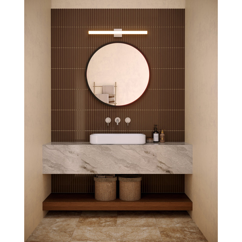 Rico 30-in Black dimmable LED Wall Sconce, Nickel