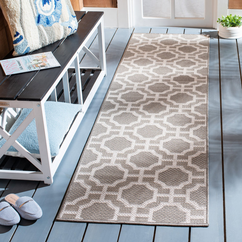 Oppelo 200 Performance Geometric Indoor/Outdoor Area Rug, Square 6'7"