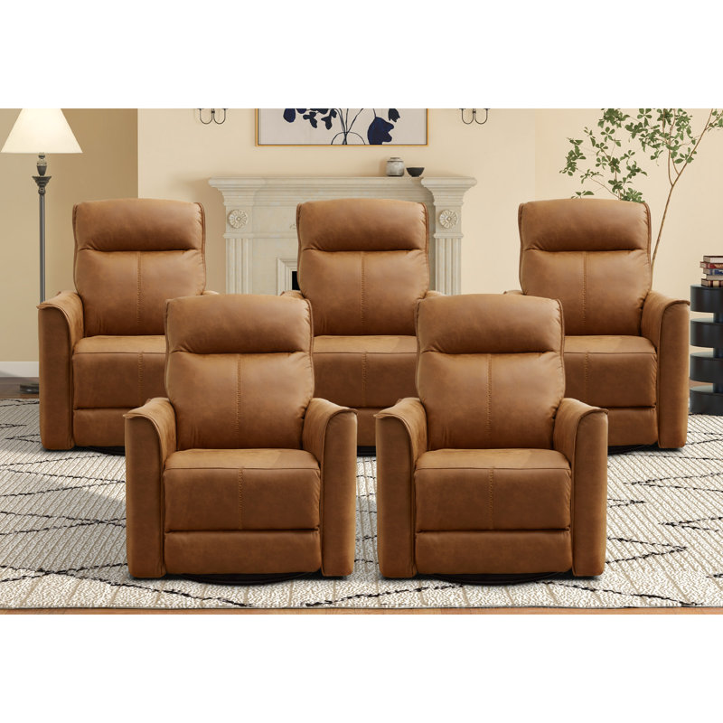Siège de cinéma inclinable 31,5 po, Brun / microfibre / microsuède à coutures brunes