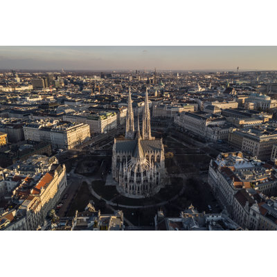 Aerial View Of Votivkirche - Wrapped Canvas Print
