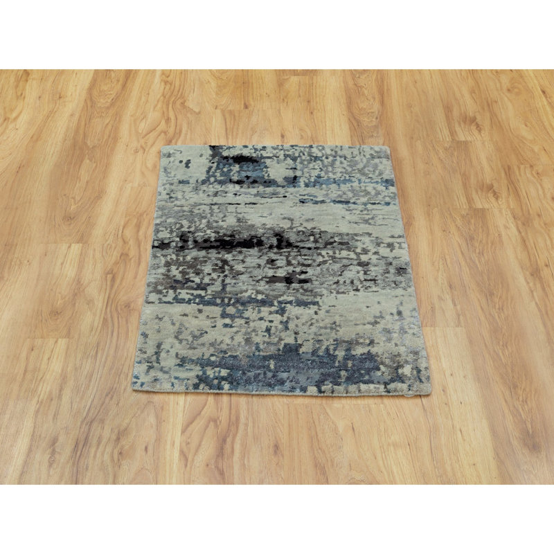 Ivoire de conception unique noué à la main 2 pi x 2 pi 10 Tapis décoratif po Chalsey