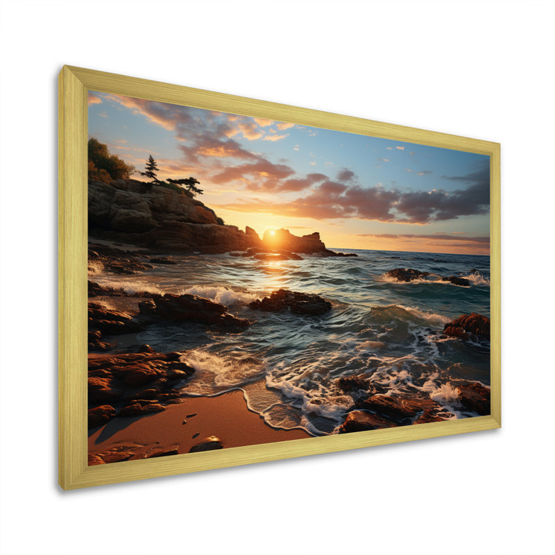 Golden Sands A hypnotisant sur toile, Cadre doré à une seule photo, H 12 po x l 20 po