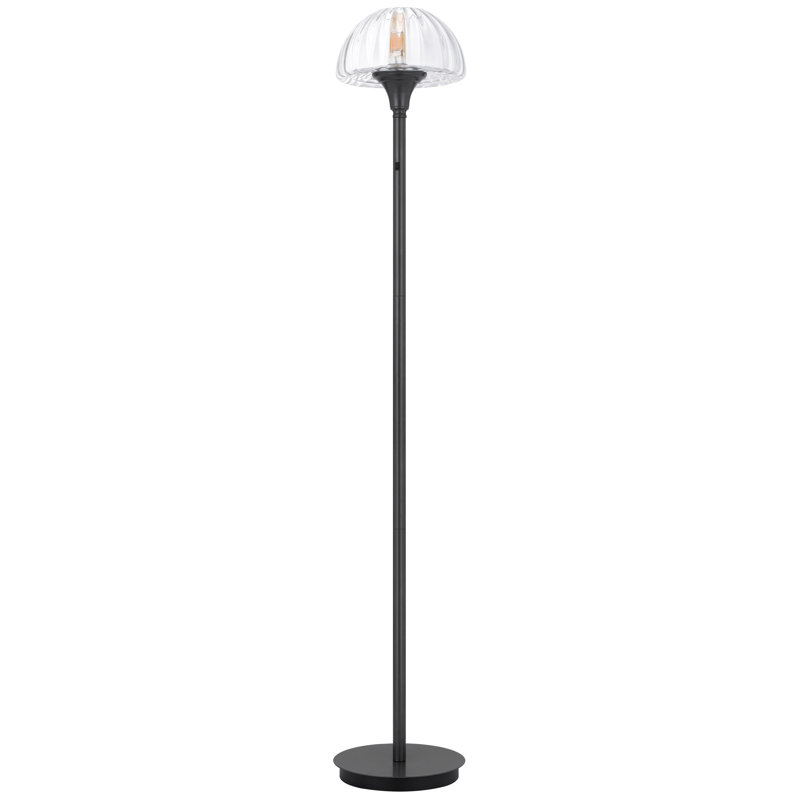Lampe sur pied à DEL E26 de 6 W avec abat-jour en verre Eleanor (ampoule DEL T10 incluse)