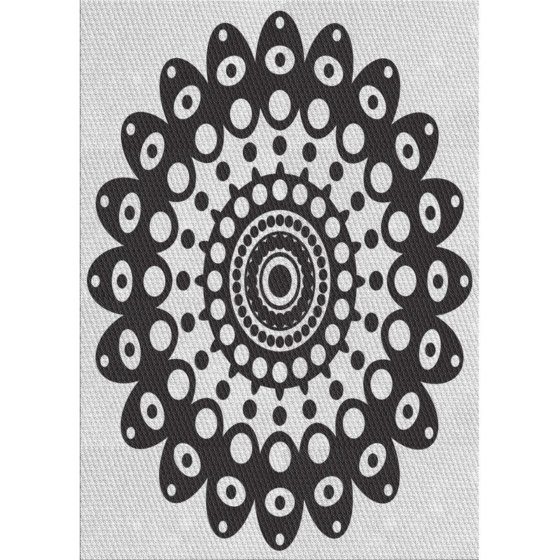 Tapis de zone noire en laine touffeté à la main Goodin