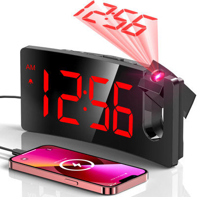 Digital Electric Tabletop Clock with Alarm Black