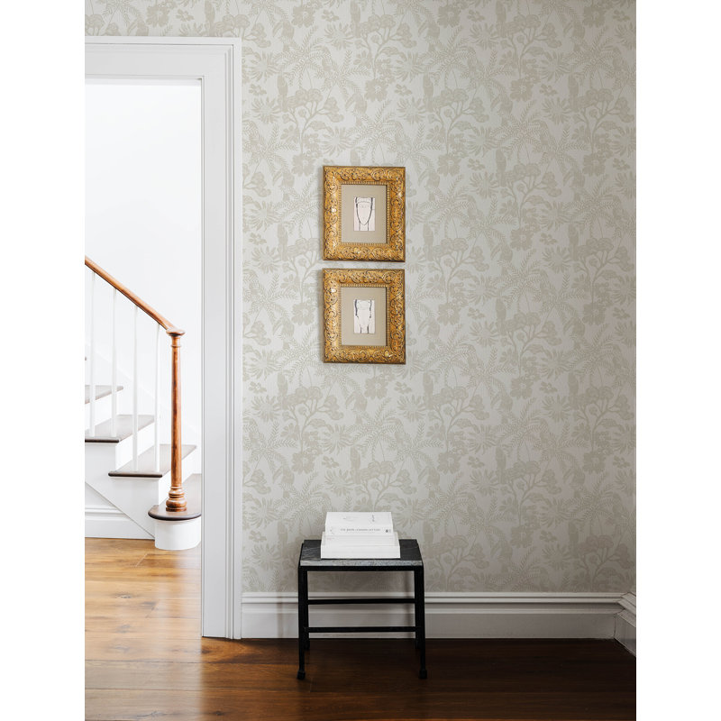 Jacaranda Taupe Tropical Trail Wallpaper, Brown