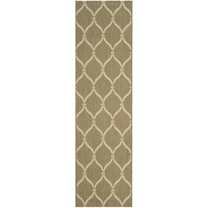 Tapis d'intérieur / extérieur à motif géométrique Corolyn Performance, Tapis de couloir 2 pi 4 po x 12 pi