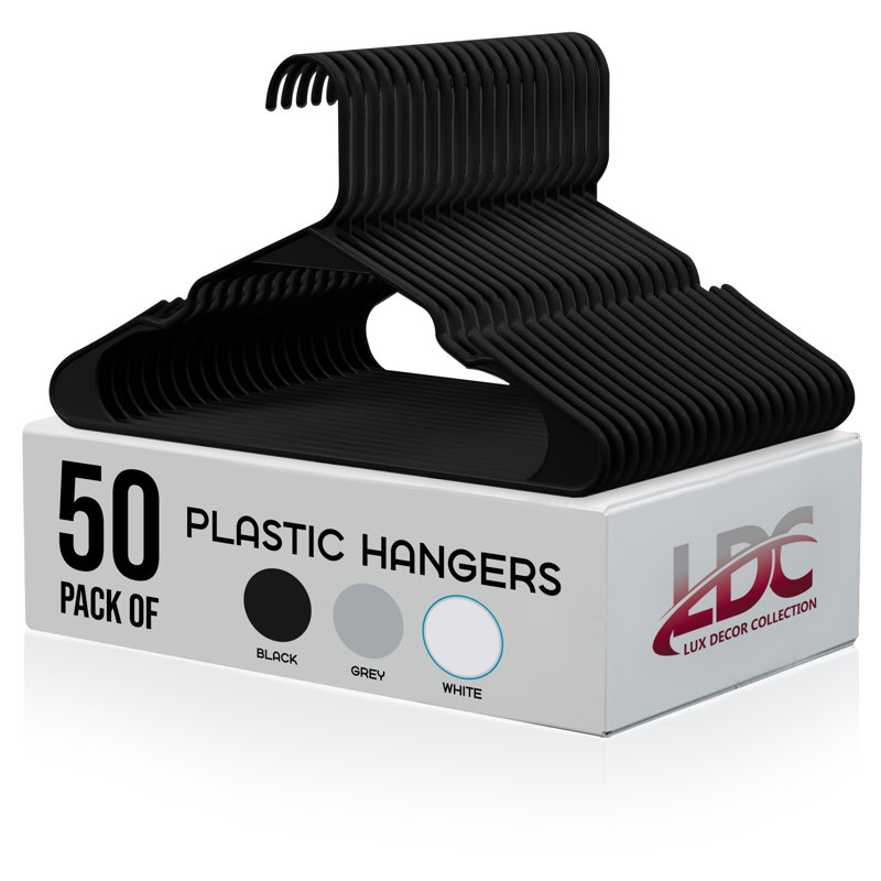 Cintre en plastique standard 50 pièces, Noir