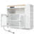 Kitchen island on Wheels with LED Lights,Power Outlets and 2 Fluted Glass Doors-433348282