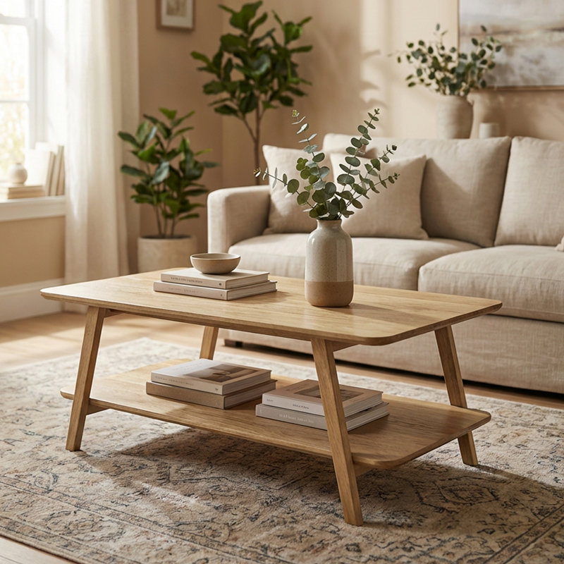 Contour Mango Wood Coffee Table – Entryway Table, Sofa Table, Accent Furniture for Living Room, Hallway, Bedroom