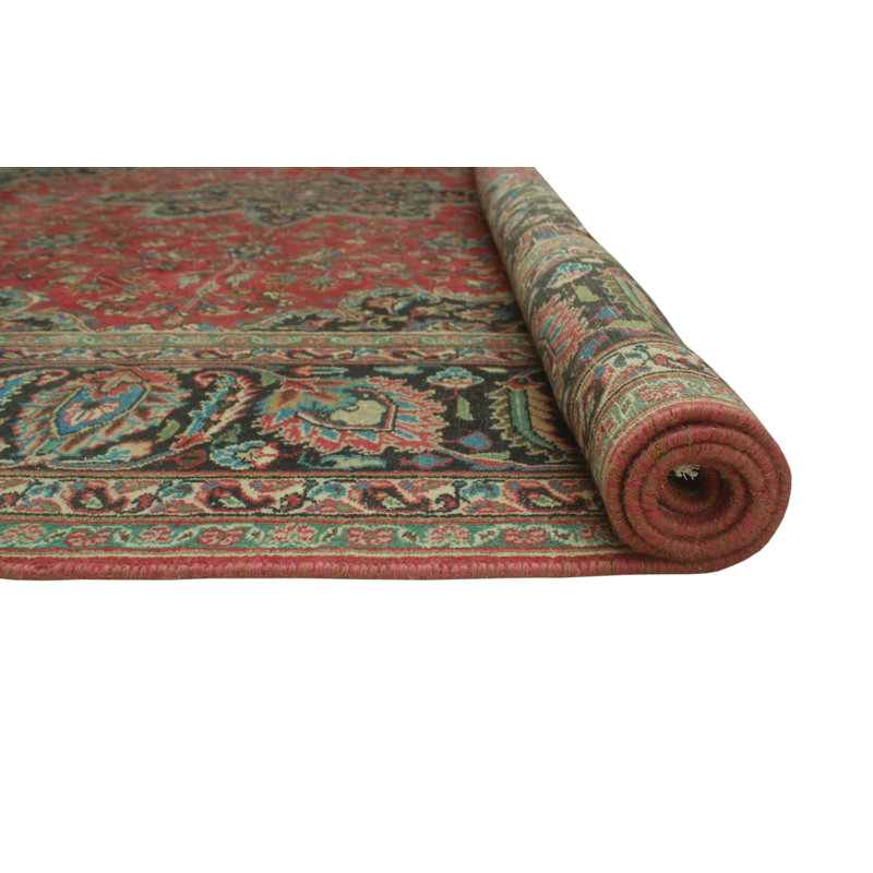 Tapis rouge délavé Fine Kavnoor
