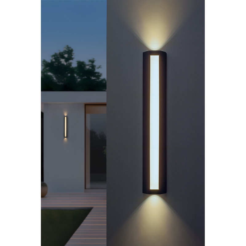 23.6" Modern Led Outdoor Wall Lights, 3000K Warm White, 1 Pack, 3000 Kelvins
